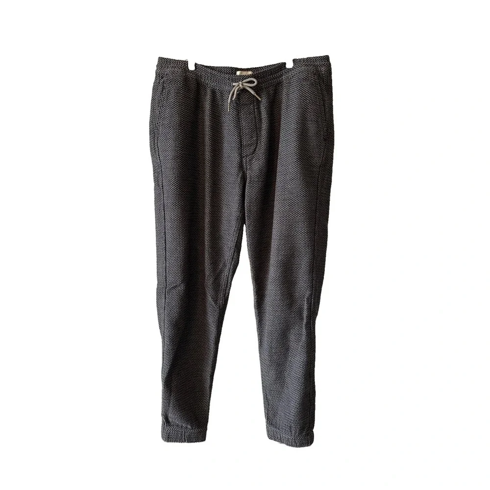 Taylor Stitch Huckberry Black Tweed Pull On Drawstring Jogger Pants Mens XL